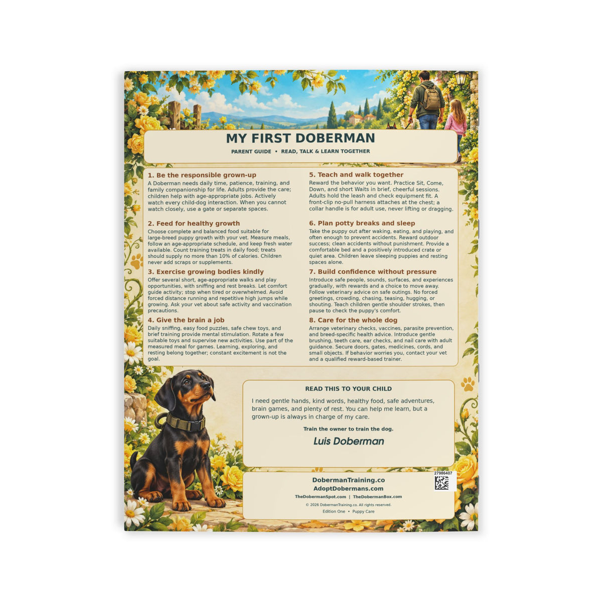 My First Doberman Puppy Coloring Book for Kids Edition 1