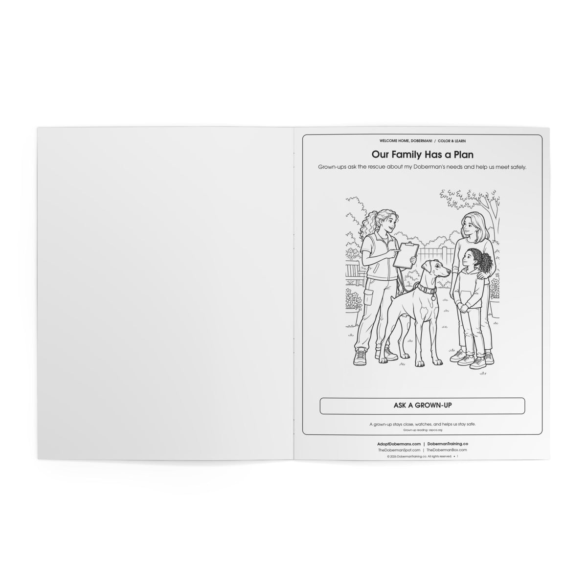 Welcome Home, Doberman! Rescue-Dog Coloring Book for Kids Edition 1