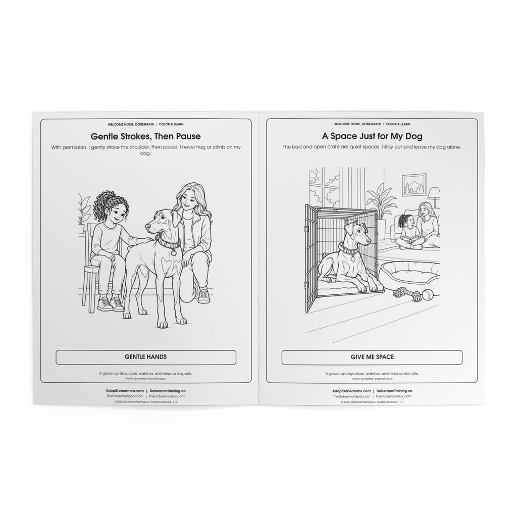 Welcome Home, Doberman! Rescue-Dog Coloring Book for Kids Edition 1