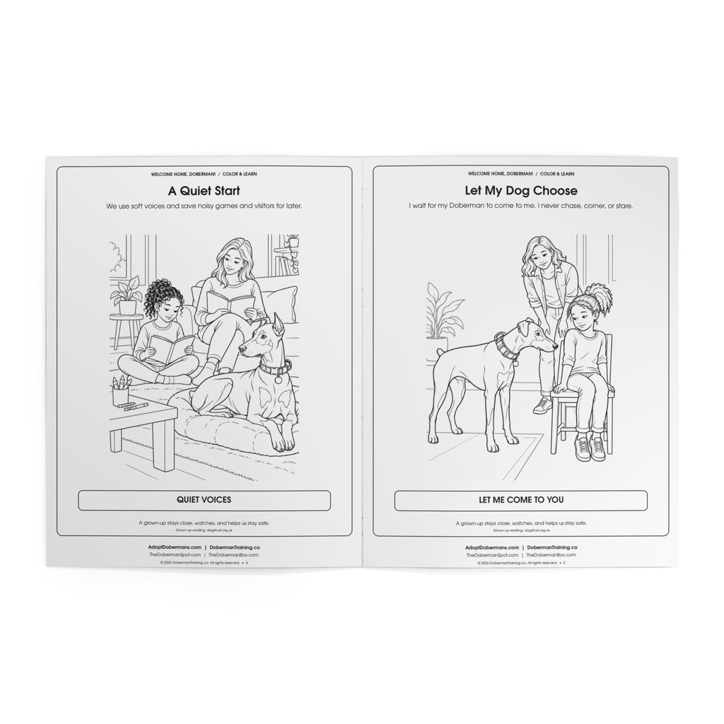 Welcome Home, Doberman! Rescue-Dog Coloring Book for Kids Edition 1