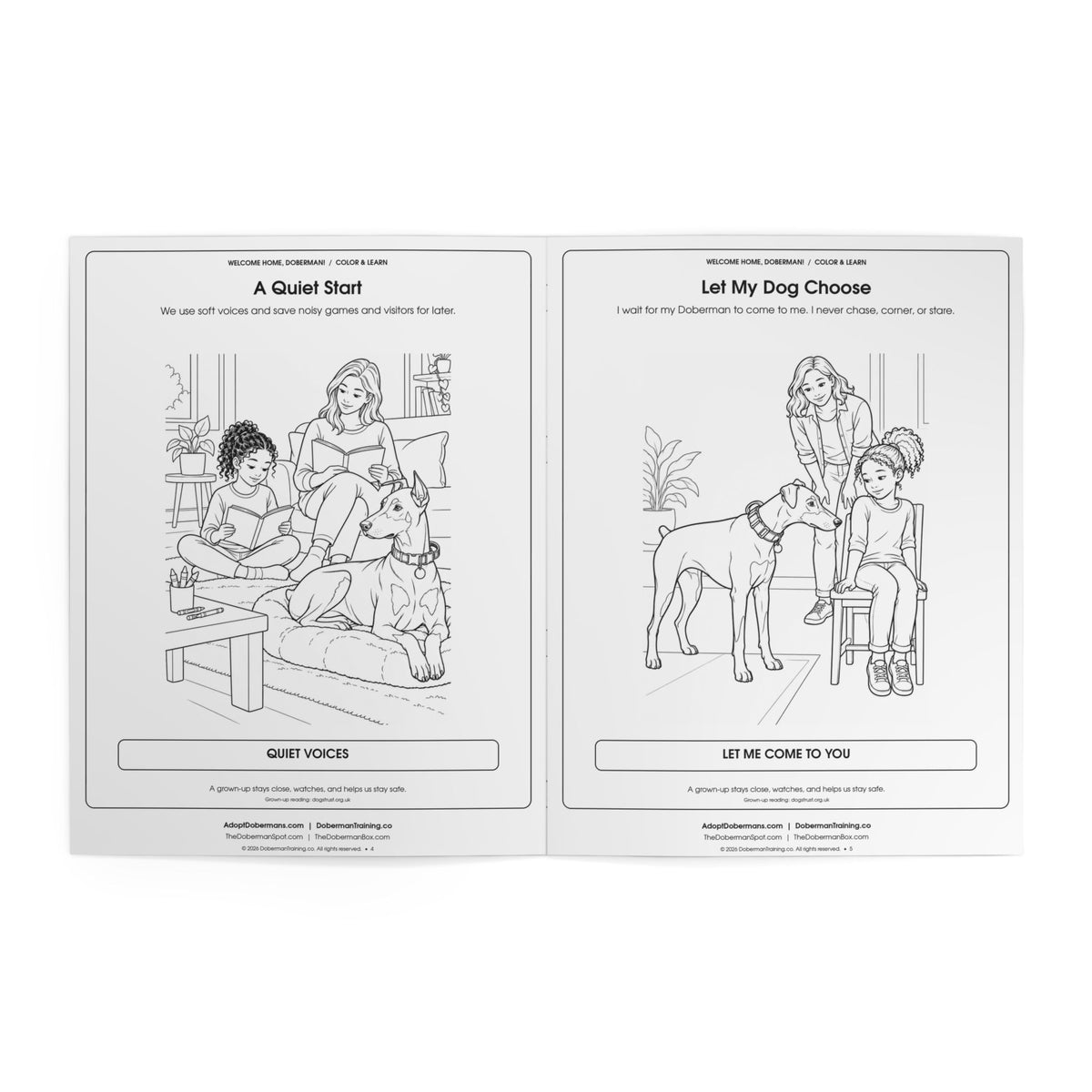 Welcome Home, Doberman! Rescue-Dog Coloring Book for Kids Edition 1