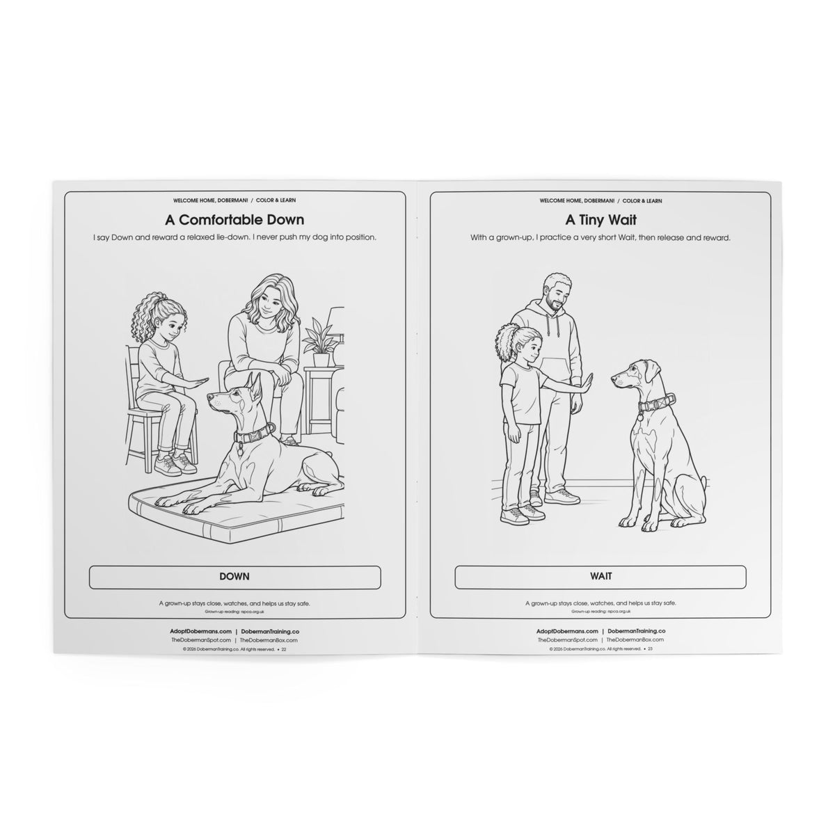 Welcome Home, Doberman! Rescue-Dog Coloring Book for Kids Edition 1