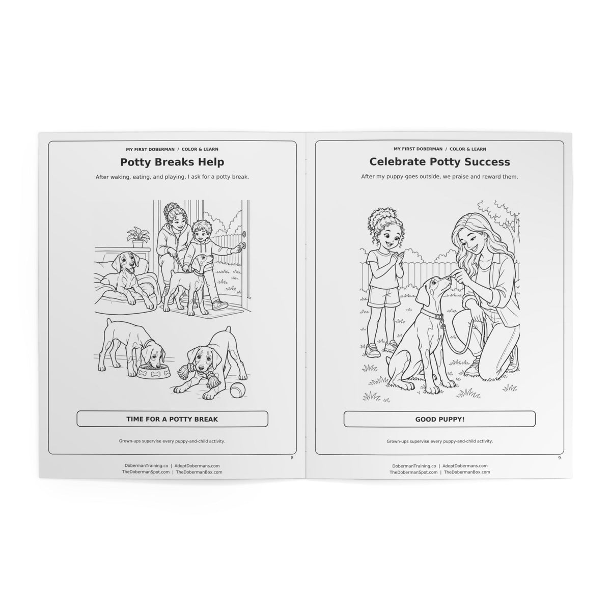 My First Doberman Puppy Coloring Book for Kids Edition 1
