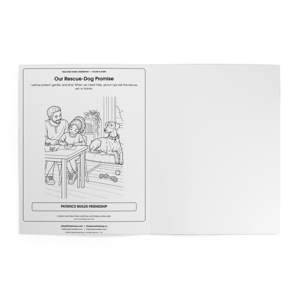 Welcome Home, Doberman! Rescue-Dog Coloring Book for Kids Edition 1