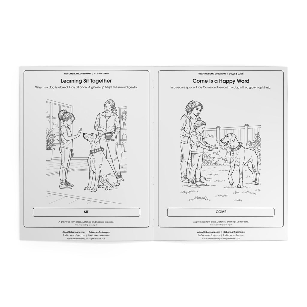 Welcome Home, Doberman! Rescue-Dog Coloring Book for Kids Edition 1