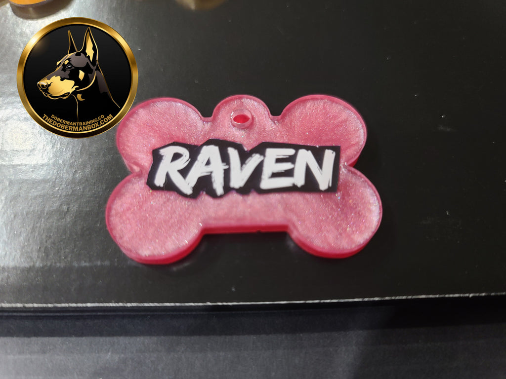 Hand-Poured Premium Resin Dog Name Tags – by The Doberman Box
