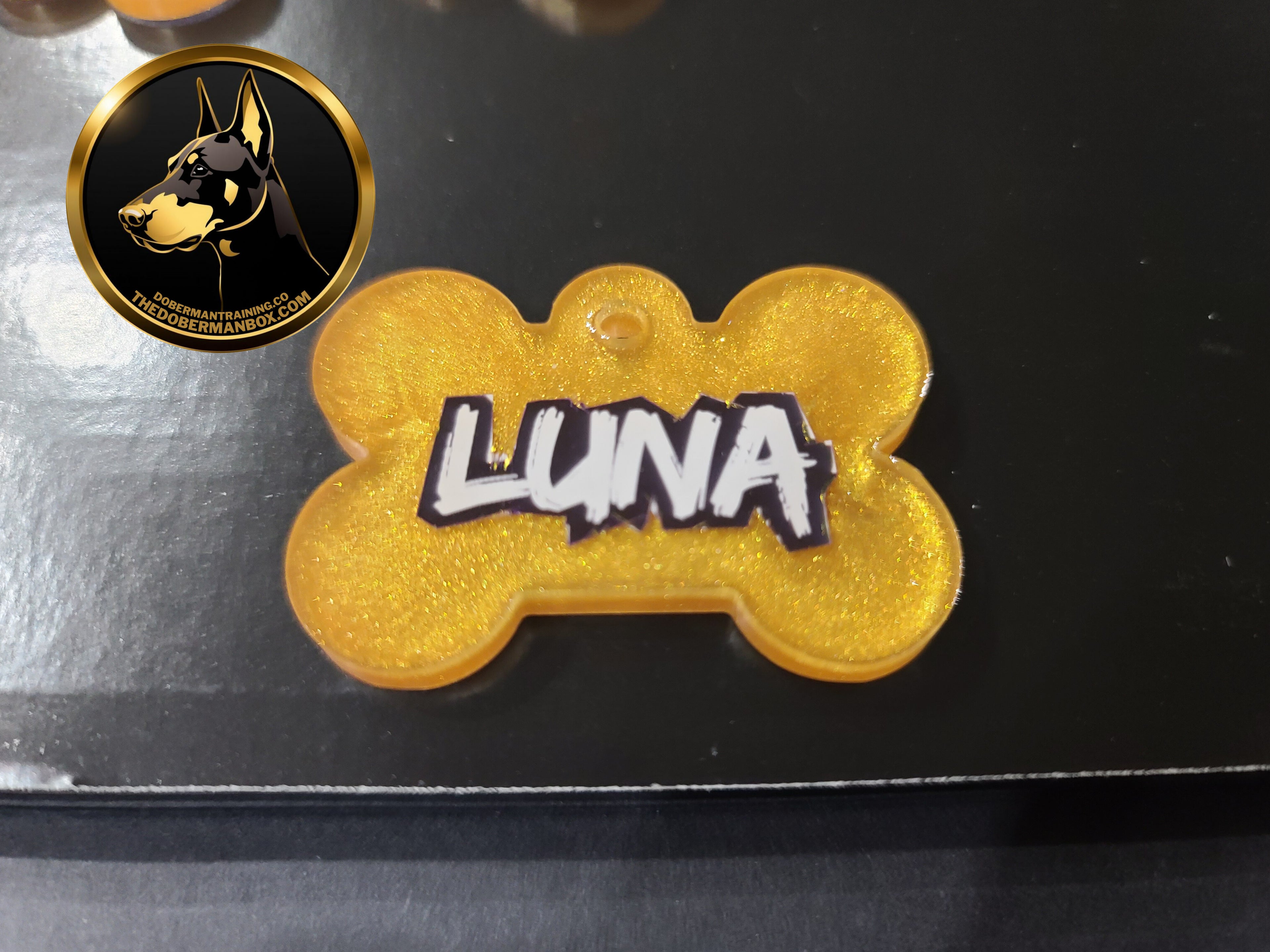 Hand-Poured Premium Resin Dog Name Tags – by The Doberman Box